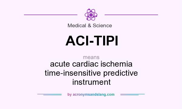 What does ACI-TIPI mean? It stands for acute cardiac ischemia time-insensitive predictive instrument
