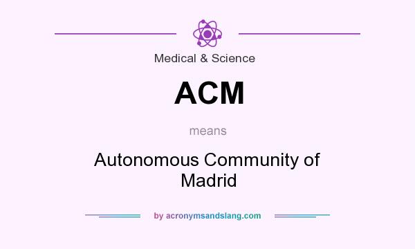 What does ACM mean? It stands for Autonomous Community of Madrid