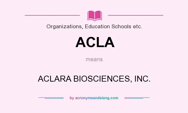What does ACLA mean? It stands for ACLARA BIOSCIENCES, INC.