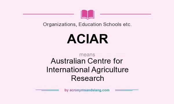 What does ACIAR mean? It stands for Australian Centre for International Agriculture Research