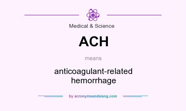 What does ACH mean? It stands for anticoagulant-related hemorrhage