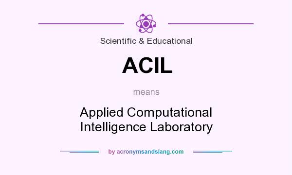 What does ACIL mean? It stands for Applied Computational Intelligence Laboratory