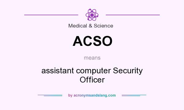 What does ACSO mean? It stands for assistant computer Security Officer