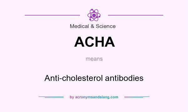 What does ACHA mean? It stands for Anti-cholesterol antibodies