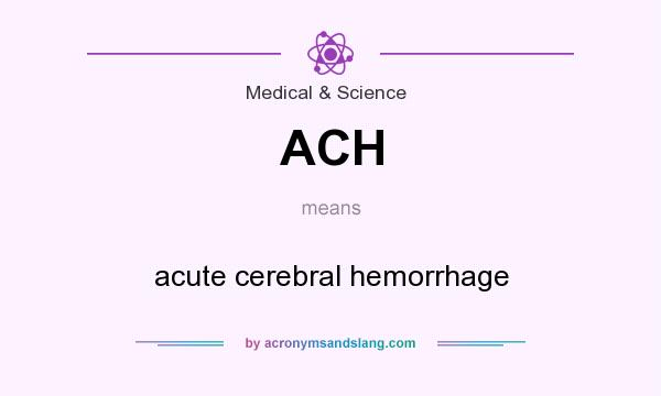 What does ACH mean? It stands for acute cerebral hemorrhage