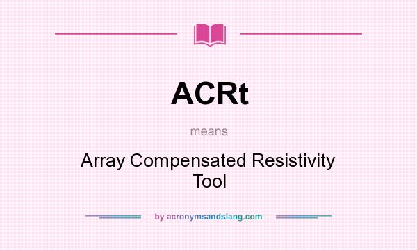 What does ACRt mean? It stands for Array Compensated Resistivity Tool
