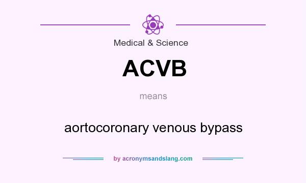 What does ACVB mean? It stands for aortocoronary venous bypass
