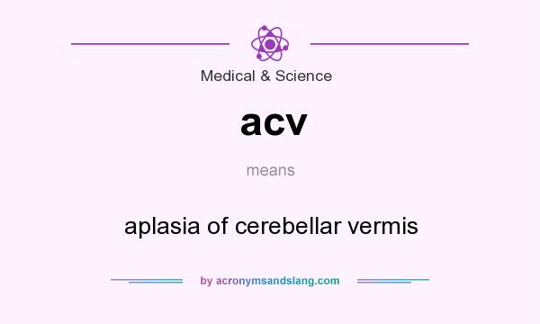 What does acv mean? It stands for aplasia of cerebellar vermis