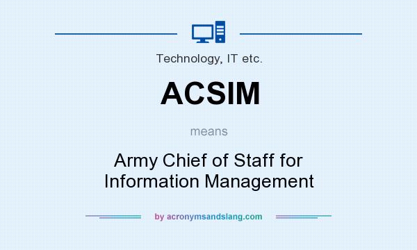 What does ACSIM mean? It stands for Army Chief of Staff for Information Management
