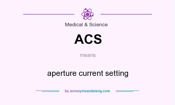 What does ACS mean? It stands for aperture current setting