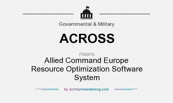 What does ACROSS mean? It stands for Allied Command Europe Resource Optimization Software System