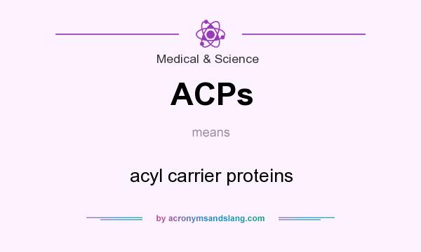 What does ACPs mean? It stands for acyl carrier proteins