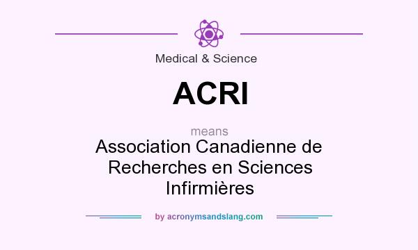 What does ACRI mean? It stands for Association Canadienne de Recherches en Sciences Infirmières