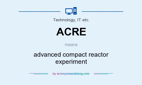 What does ACRE mean? It stands for advanced compact reactor experiment