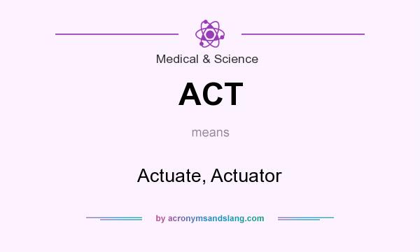 What does ACT mean? It stands for Actuate, Actuator