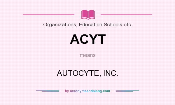 What does ACYT mean? It stands for AUTOCYTE, INC.