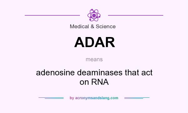 What does ADAR mean? It stands for adenosine deaminases that act on RNA