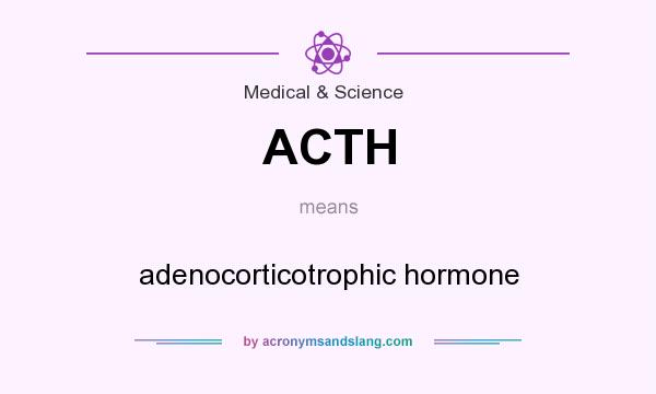 What does ACTH mean? It stands for adenocorticotrophic hormone