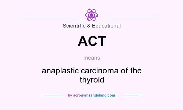 What does ACT mean? It stands for anaplastic carcinoma of the thyroid