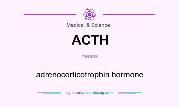 What does ACTH mean? It stands for adrenocorticotrophin hormone