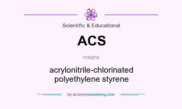 What does ACS mean? It stands for acrylonitrile-chlorinated polyethylene styrene