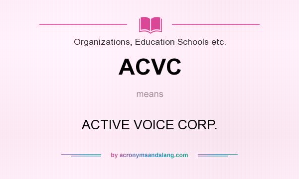 What does ACVC mean? It stands for ACTIVE VOICE CORP.