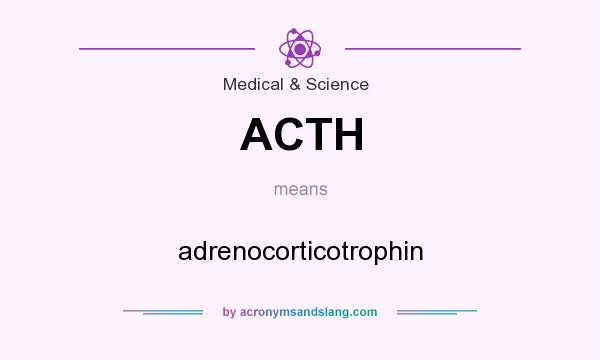What does ACTH mean? It stands for adrenocorticotrophin