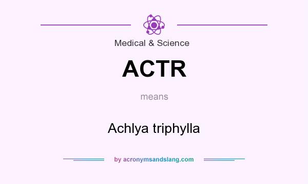 What does ACTR mean? It stands for Achlya triphylla