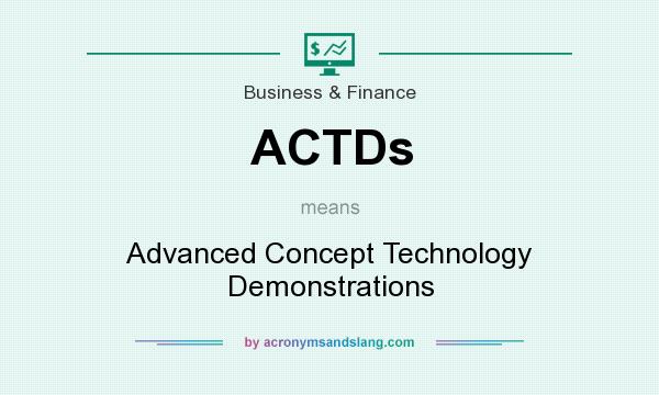 What does ACTDs mean? It stands for Advanced Concept Technology Demonstrations