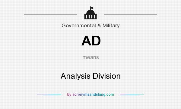 What does AD mean? It stands for Analysis Division