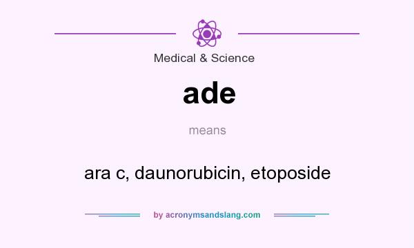 What does ade mean? It stands for ara c, daunorubicin, etoposide