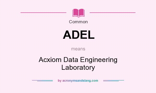 What does ADEL mean? It stands for Acxiom Data Engineering Laboratory