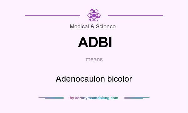 What does ADBI mean? It stands for Adenocaulon bicolor