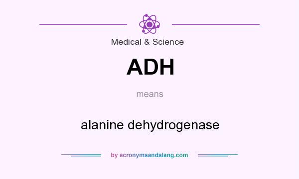 What does ADH mean? It stands for alanine dehydrogenase