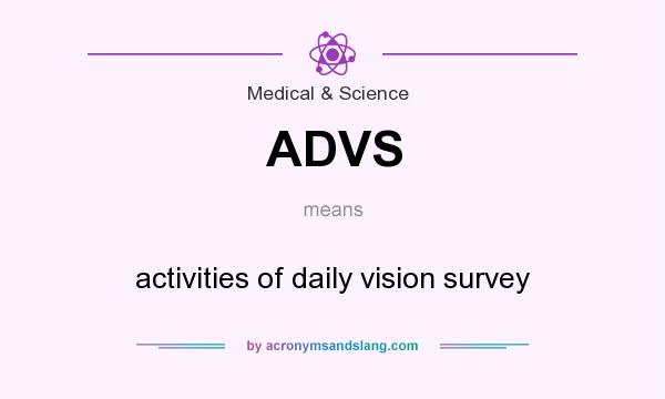 What does ADVS mean? It stands for activities of daily vision survey
