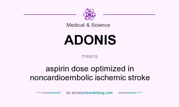What does ADONIS mean? It stands for aspirin dose optimized in noncardioembolic ischemic stroke