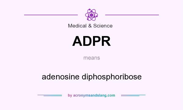 What does ADPR mean? It stands for adenosine diphosphoribose