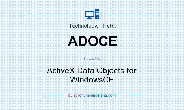 What does ADOCE mean? It stands for ActiveX Data Objects for WindowsCE