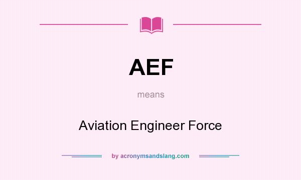 What does AEF mean? It stands for Aviation Engineer Force