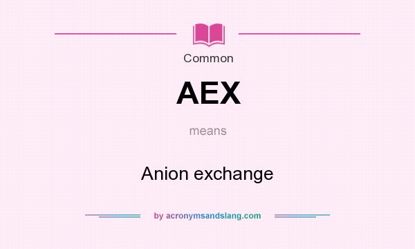 What does AEX mean? It stands for Anion exchange