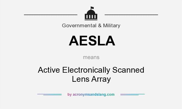 What does AESLA mean? It stands for Active Electronically Scanned Lens Array