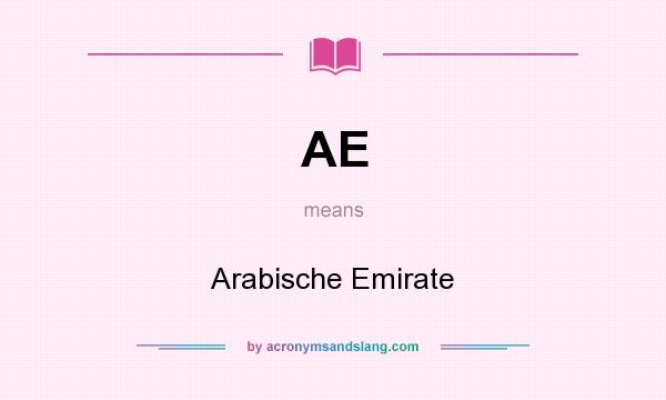 What does AE mean? It stands for Arabische Emirate
