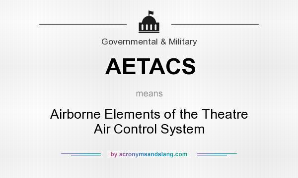 What does AETACS mean? It stands for Airborne Elements of the Theatre Air Control System