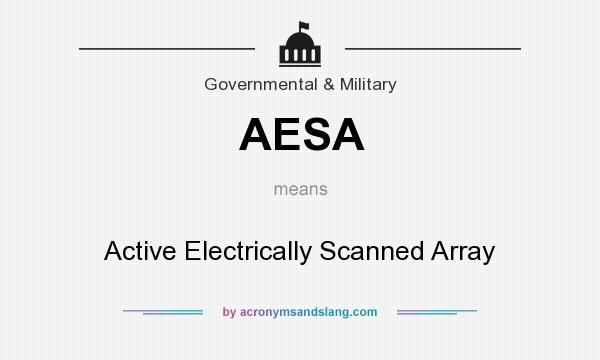 What does AESA mean? It stands for Active Electrically Scanned Array