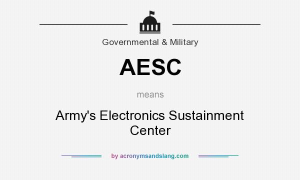 What does AESC mean? It stands for Army`s Electronics Sustainment Center