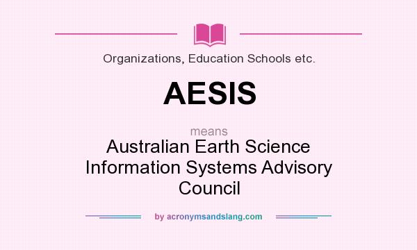 What does AESIS mean? It stands for Australian Earth Science Information Systems Advisory Council