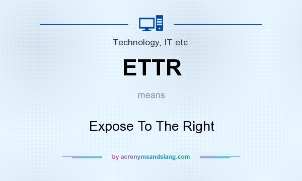 What does ETTR mean? It stands for Expose To The Right