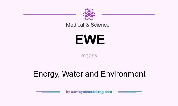 What does EWE mean? It stands for Energy, Water and Environment