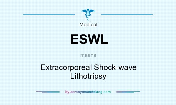 What does ESWL mean? It stands for Extracorporeal Shock-wave Lithotripsy