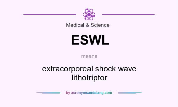 What does ESWL mean? It stands for extracorporeal shock wave lithotriptor